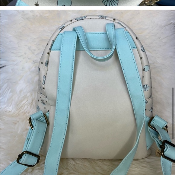 Loungefly Disney Princess Icon Cream and Cyan Blue Mini Backpack - Picture 6 of 6